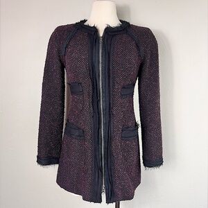 Nanette Lepore Tweed Wool Pea Coat Size 6